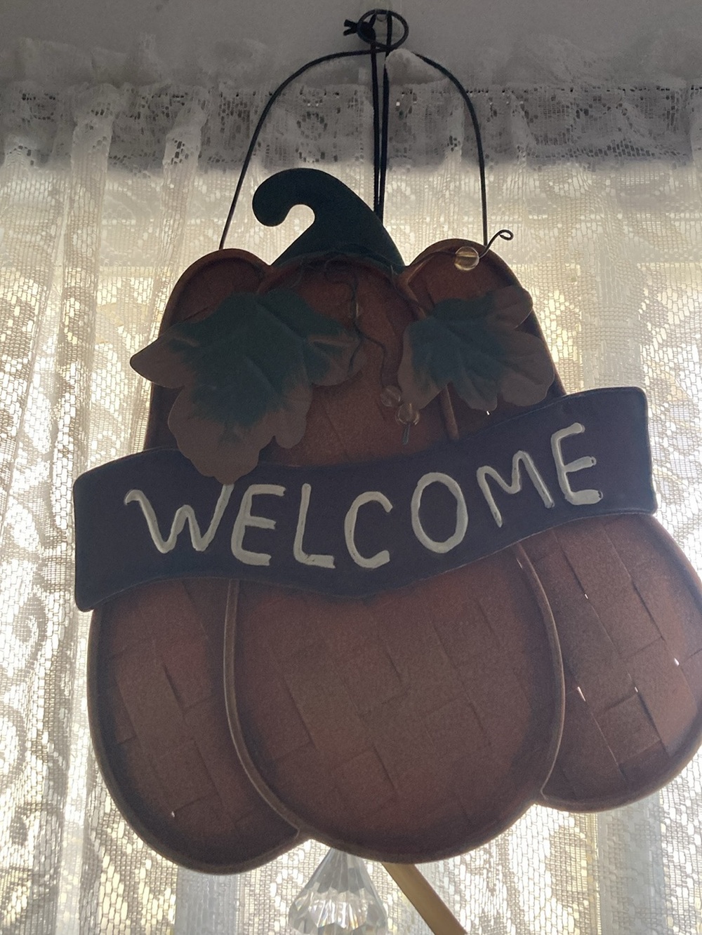 Better Homes And Gardens Brown and Green Pumpkin Welcome Wall Decor